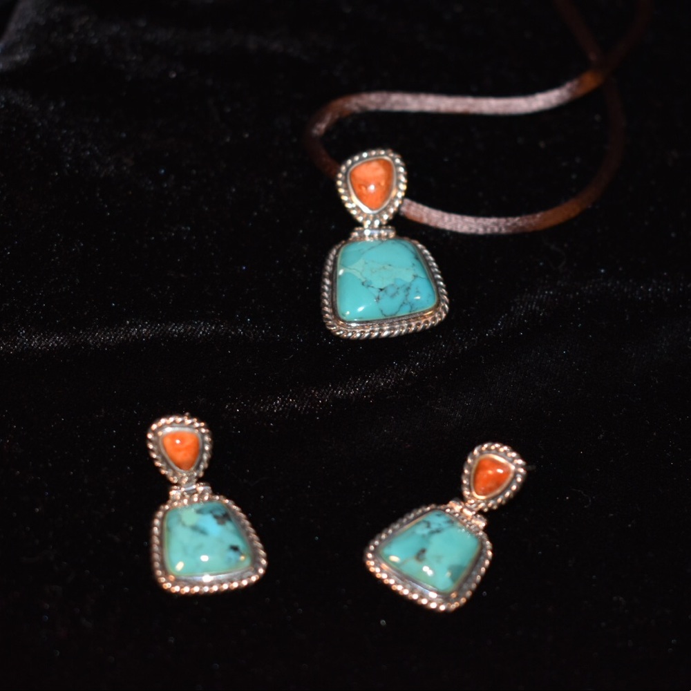 Studio Barse Turquoise Coral 925 Jewelry Set